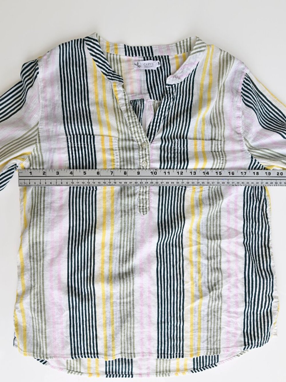 Carve Designs Popover Dylan Gauze Shirt Organic Cotton Stripes Lightweight-small - Picture 7 of 11